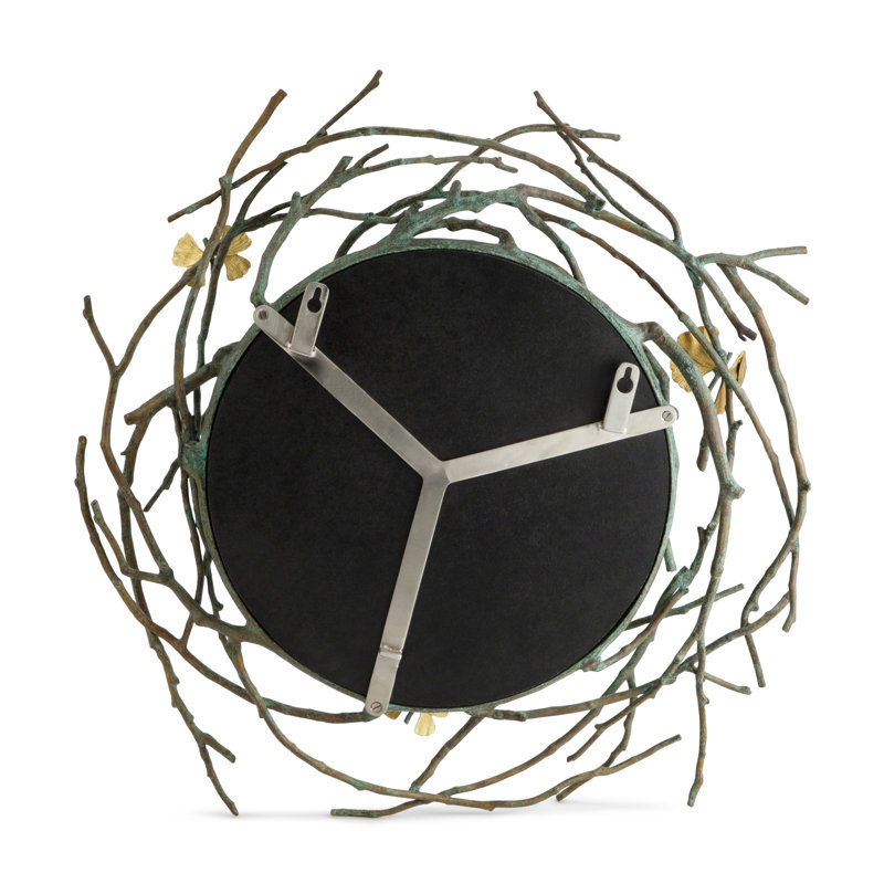 Butterfly Ginkgo Flat Metal Wall Mirror