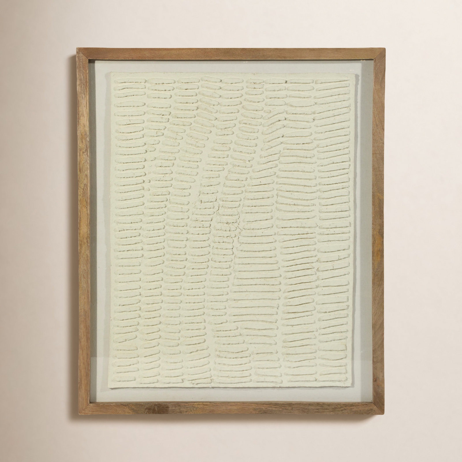 29x35 Paper Mache Wall Art - Framed Glass Interpretation in Serene Grey - Contemporary Home Decor