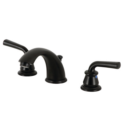 Kingston Brass Restoration Two-Handle 3-Hole Deck Mount Widespread Bathroom Faucet with Retail Pop-Up Drain