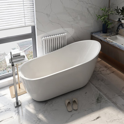 63'' x 30.7'' Freestanding Soaking Acrylic Bathtub