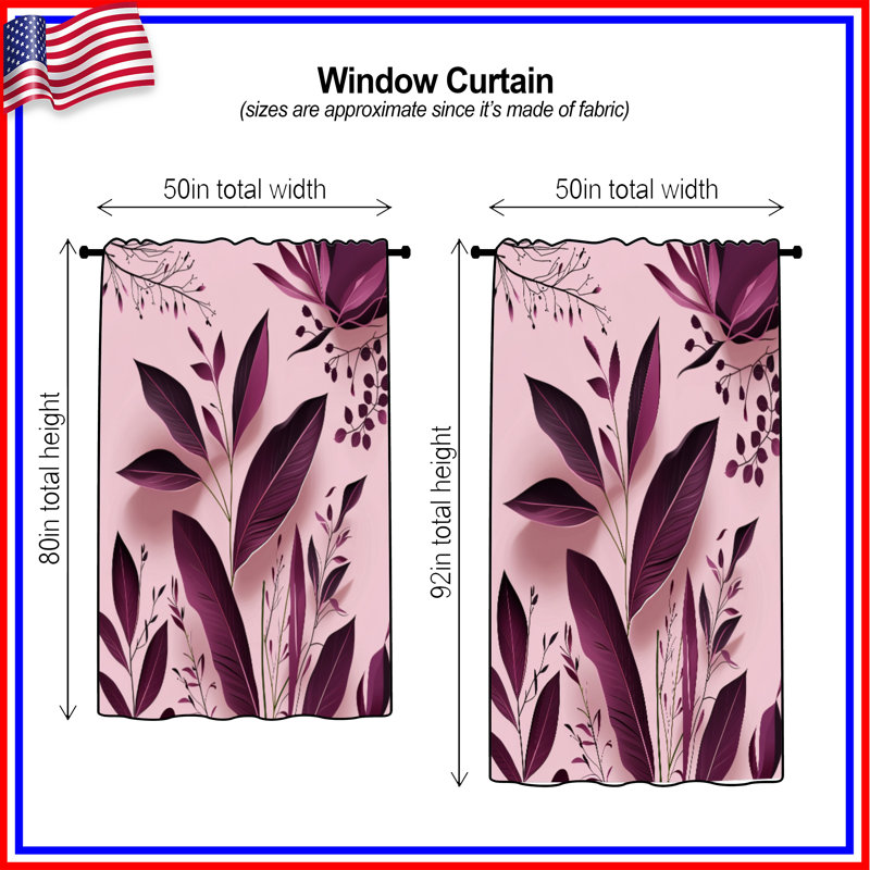 Rideaux à feuilles, voilages floraux et voilages à motif de feuilles - 1 panneau, 50 po x 92 po - 1 panneau, Transparent