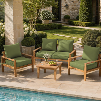 Coussins de chaise de patio 19 x 19 x 4 Braun pour l'extérieur et coussins de siège et de dossier intérieur / extérieur, ensemble de 4 coussins