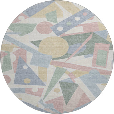 Premium Machine Washable Mehara AMF1693 Geometric Rug