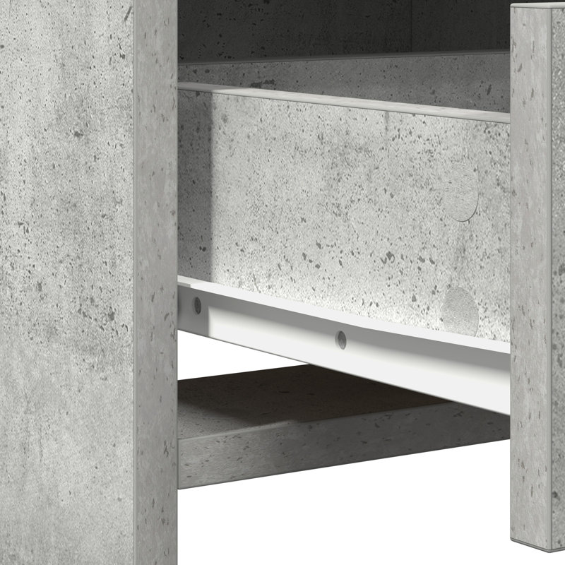 Dressing Table with Mirror, Concrete Grey