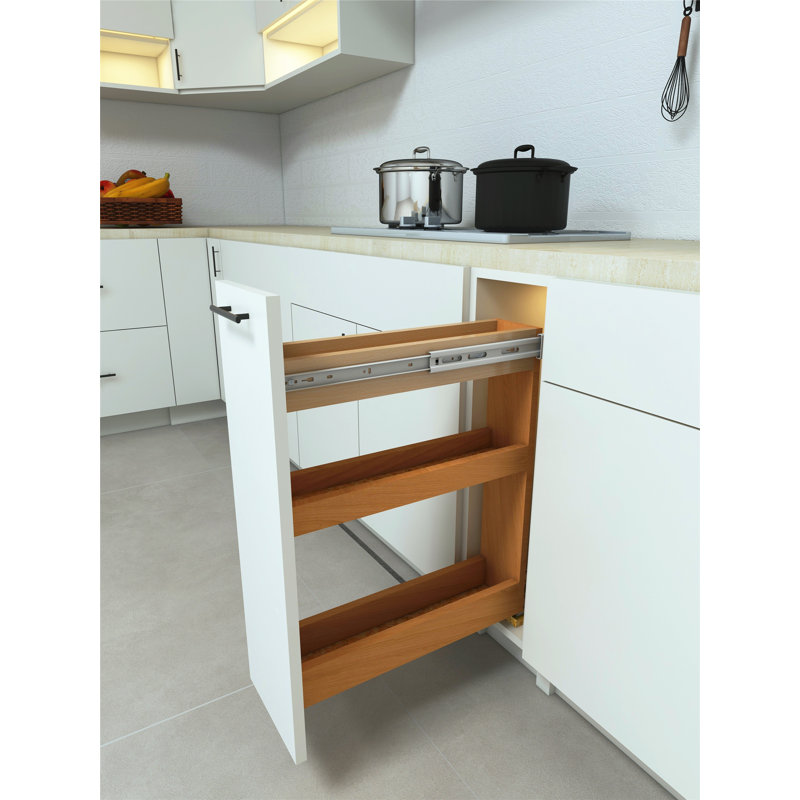 Slide-Out Spice Organizer for Base Cabinets Pullout spice drawer, 24" H x 5.5" W x 21" D