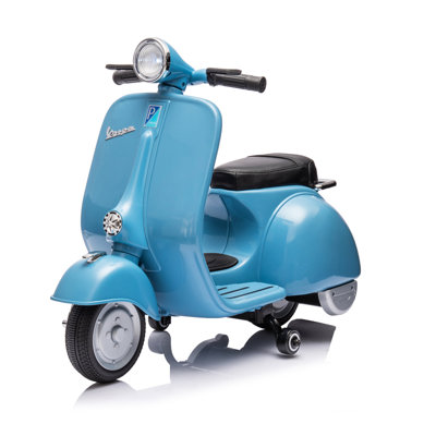 Freddo Toys Licensed 12V Vespa GTS Electric Scooter Ride-On with Training Wheels