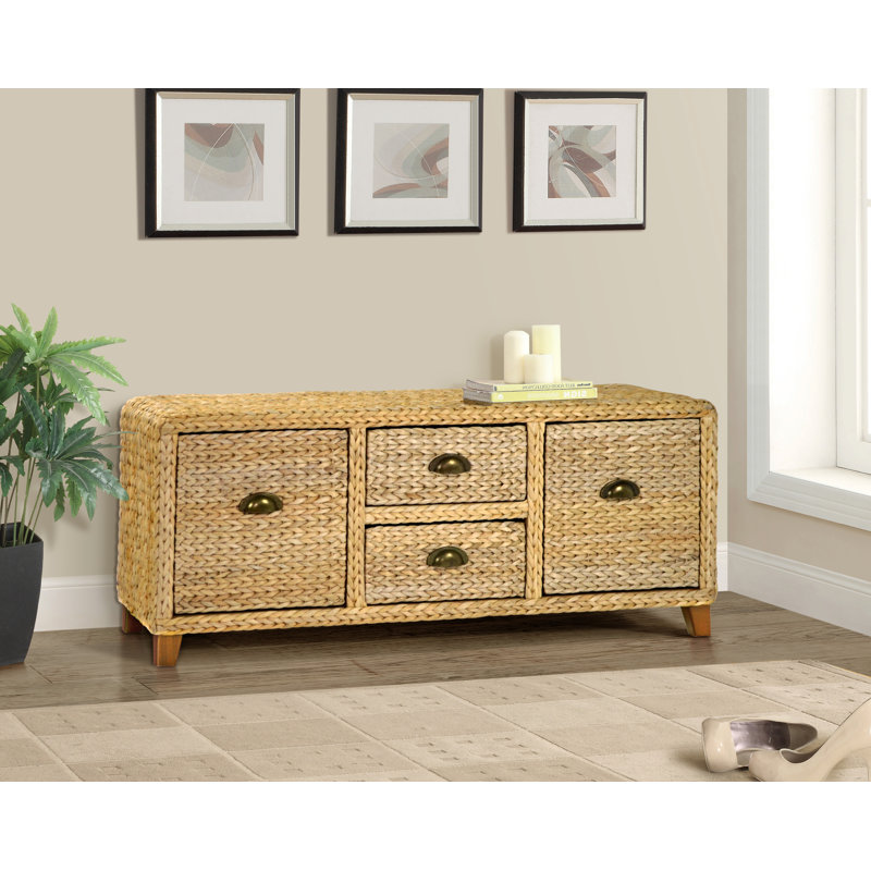 Banc de rangement en osier Northside, Naturel