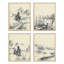 «Duotone Old-Fashioned Forest Tree Nature», reproduction encadrée sur papier 4 pièces-97770382-97770381