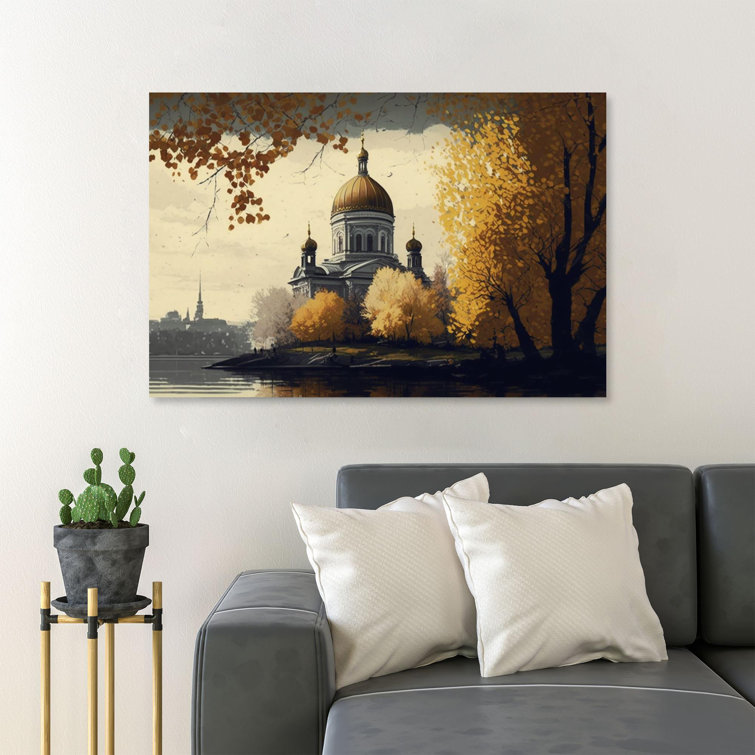 8'' H x 10'' W x 1,25'' D Chatoya Moscow City Minimalism Style On Canvas Graphic Art