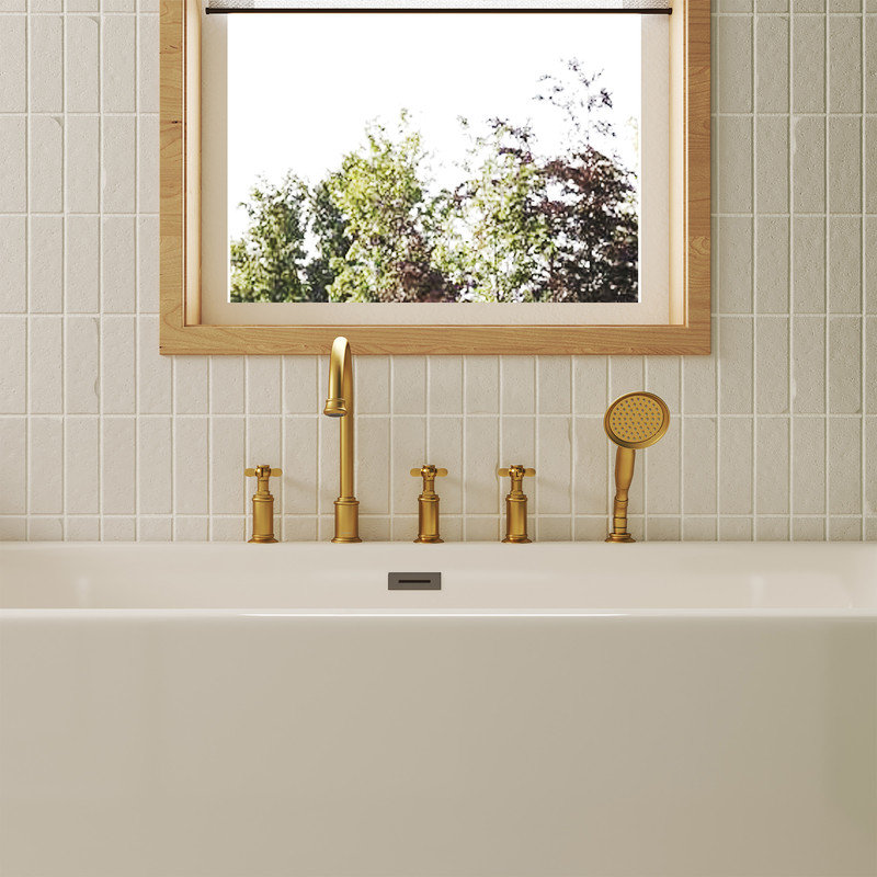 Garniture de robinet de baignoire à fixation sur le comptoir avec douche à main Casainc