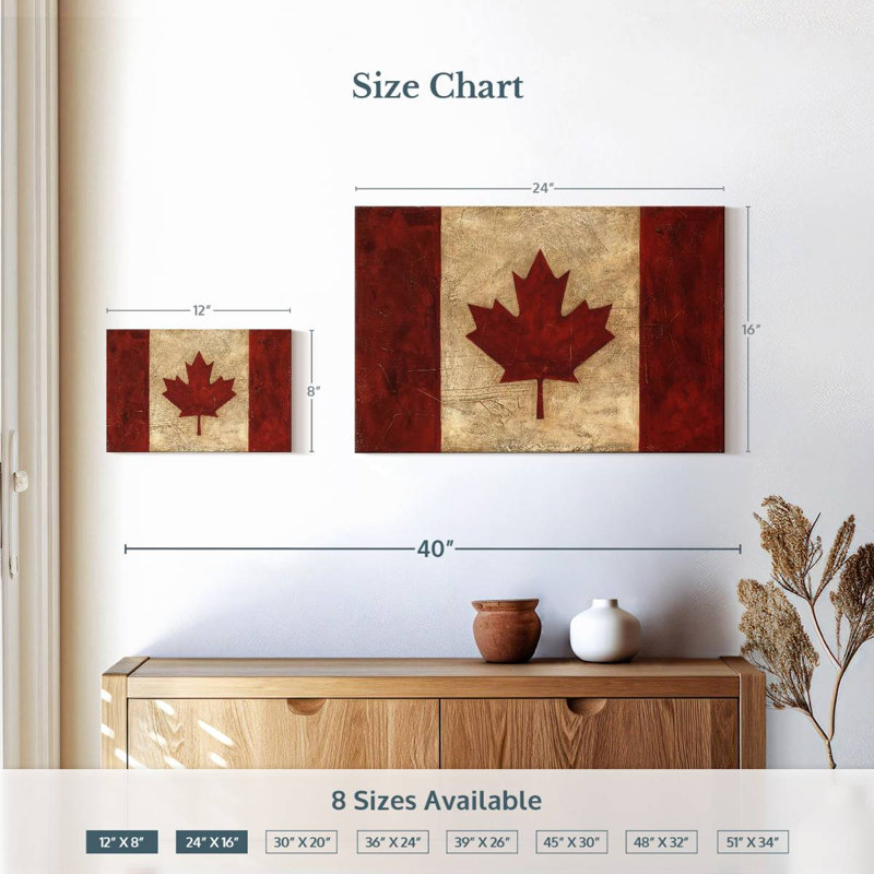 Drapeau canadien rétro Borges, H 16 po x l 24 po
