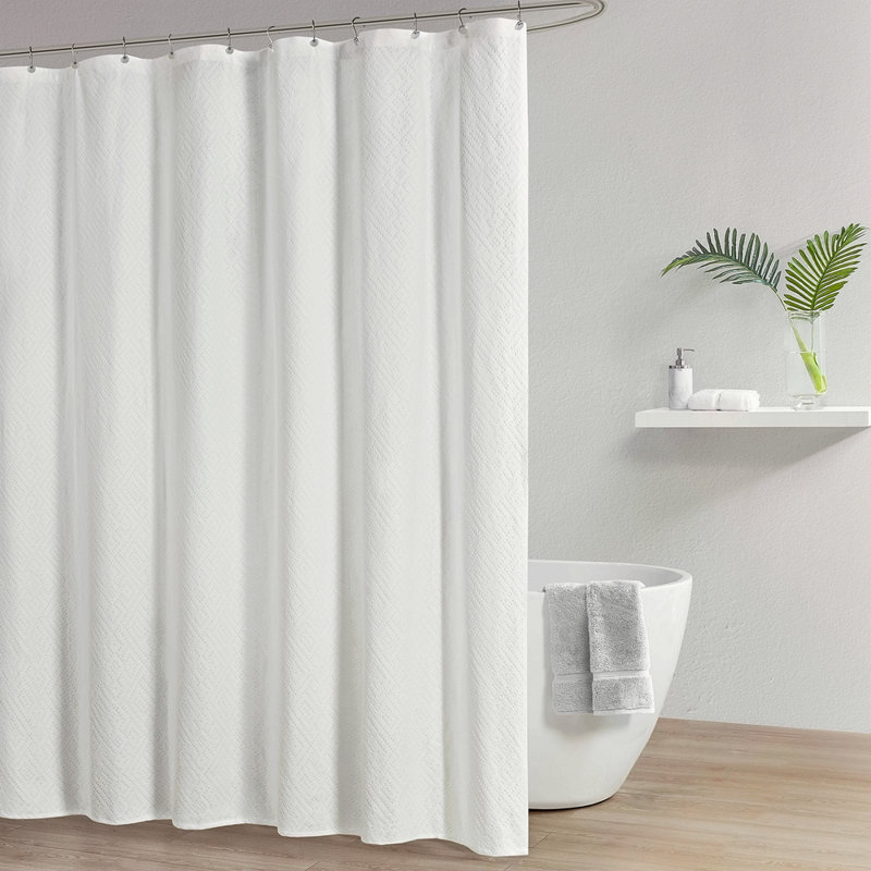 Matelasse Shower Curtain, White