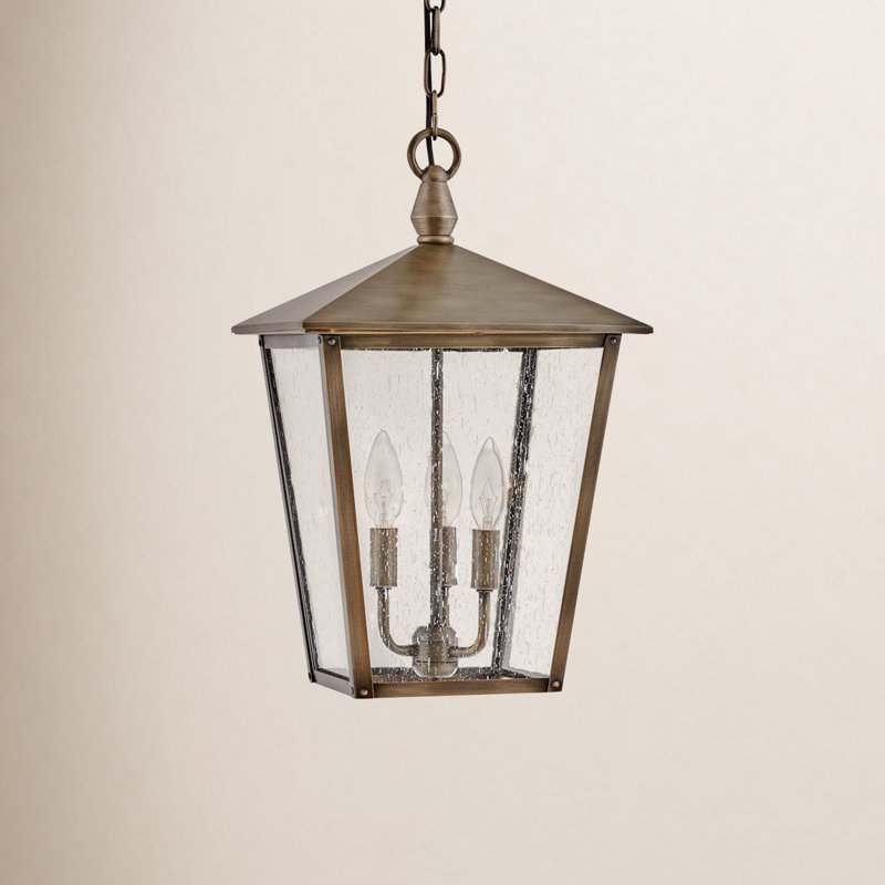 Huntersfield 3 -Bulb 17.75" H Outdoor Hanging Lantern, Burnished Bronze