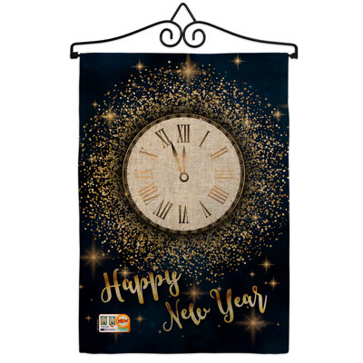 Mélange de polyester à 2 côtés 19 x 13 po countdown drapeau de jardin