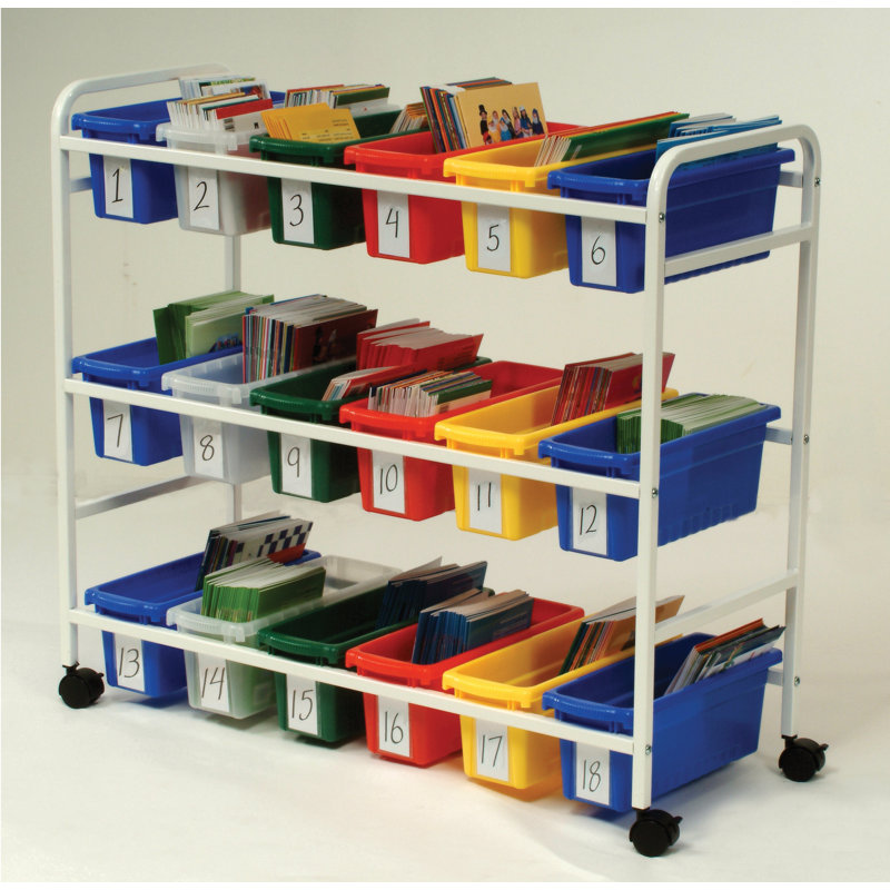 18 Compartment Aluminum Teaching Cart