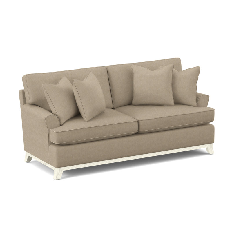 Oaks Way Sofa, Oatmeal Crypton Performance; 0822-74, Antique Frost White Finish