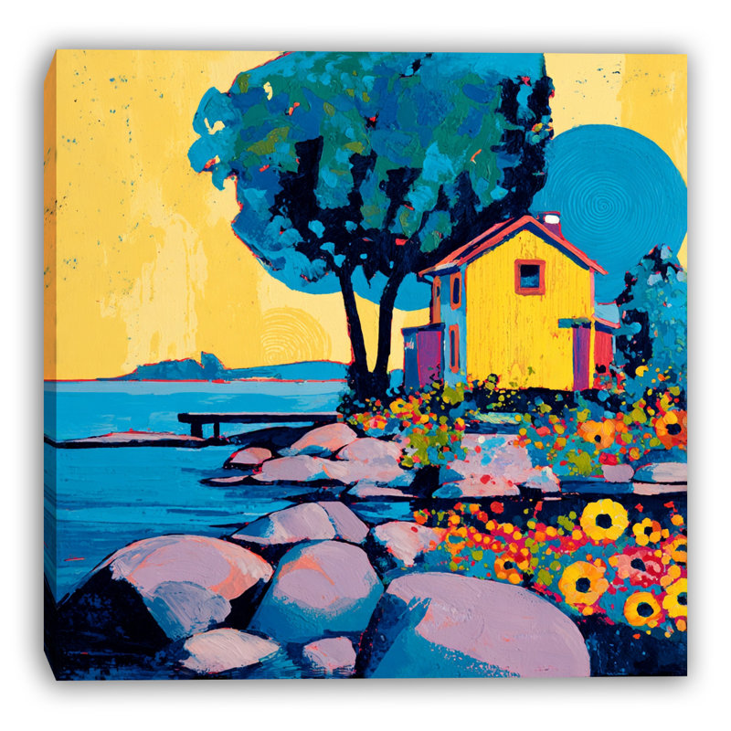 Art mural sur toile Sunlit Garden Retreat, l 40 po x H 40 po x P 1,5 po