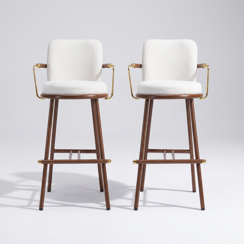 Ensemble de 2 tabourets d'intérieur rembourrés avec structure en métal, ensemble de 2 tabourets confortables
