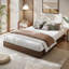 Base de lit plateforme simple - support de lattes en bois naturel, pas de sommier tapissier, conception sur pied, structure sans tête de lit minimaliste, assemblage facile, base robuste et à l'épreuve de la poussière-1007692462-1007692469