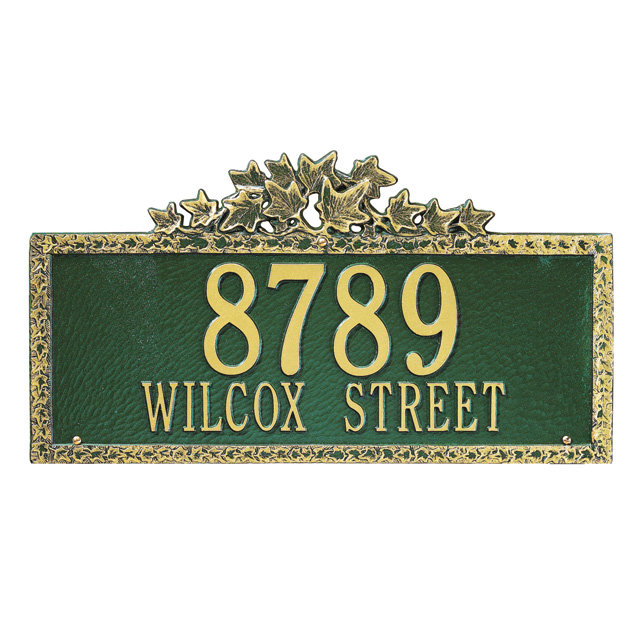 Ivy 2-Line Wall Address Plaque, Antique Copper, Yes