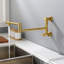 Robinet de cuisine mural à bras articulé pliable, robinet de cuisine à deux poignées en laiton massif pour utilisation sur une cuisinière-129787130
