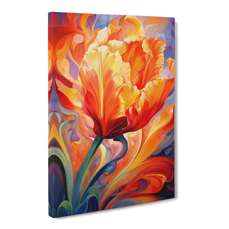 Tulip Flower Informel - Wrapped Canvas, 50cm H x 35cm W x 3cm D