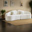 Canapé compact en chenille blanc 4 places, style rétro pour maisons modernes