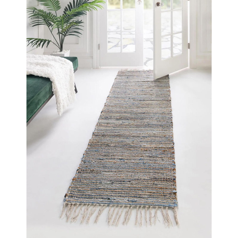 Holly-Rose Cotton Striped Indoor Rug, Runner 2'7" x 13'1"