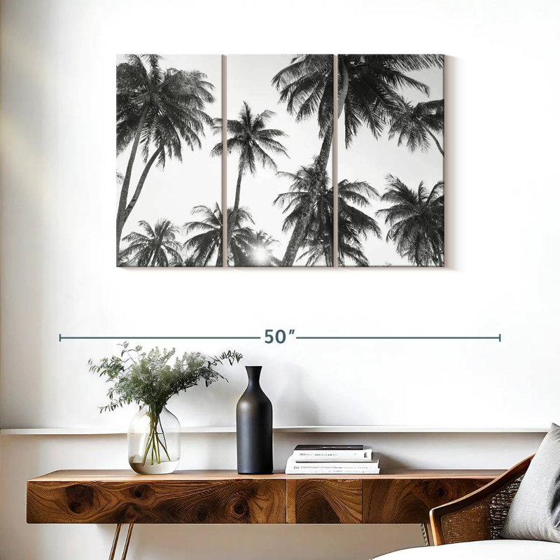 Harnek tropical en noir et blanc, H 24 po x l 38 po