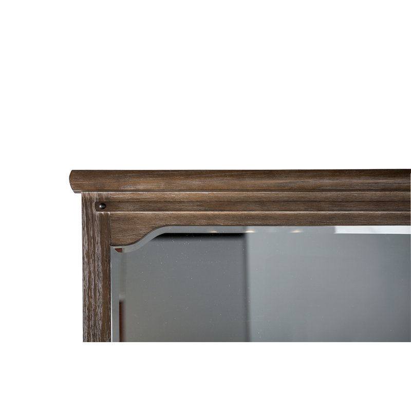 Mobilier de chambre à coucher à panneau à 5 tiroirs de style transitionnel avec finition brune et commode à 1 tiroir