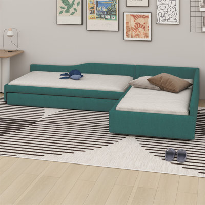 Twin Wooden Daybed With Trundle and Drawer
