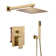 Calder 2 Functions Wall Mounted Square Shower System in Brushed Gold