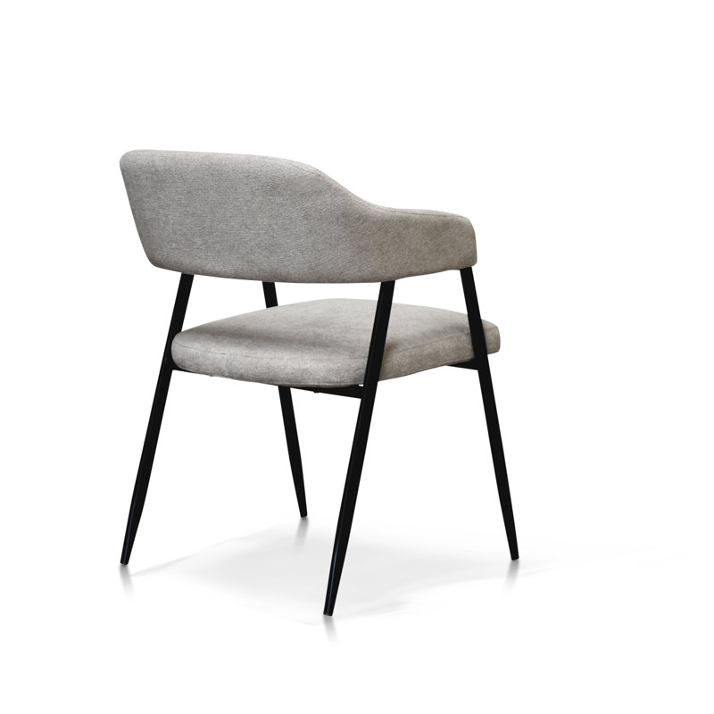 Chaise avec accoudoirs rembourrée Charneco, Beige