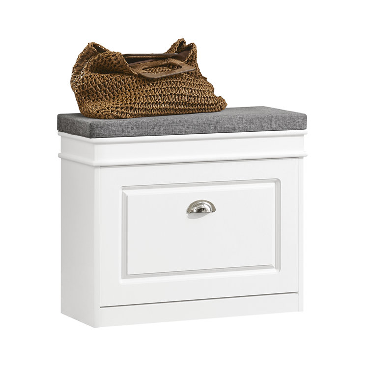 Shoe Storage Bench with 1 Flip-Drawer,  Padded Seat for Hallway