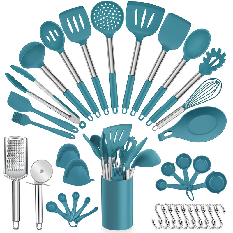 Ensemble d'ustensiles en silicone Wuyi, Bleu