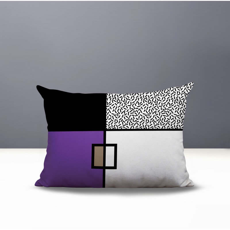 Coussin lombaire réversible intérieur / extérieur Looma, Rectangle H 14 po x l 20 po, Mauve