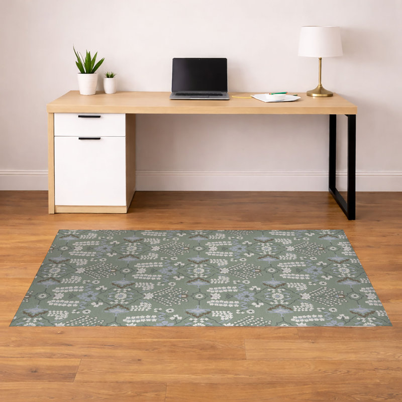 Tapis de bureau léger Zoey, L 48 po x P 72 po, Sauge