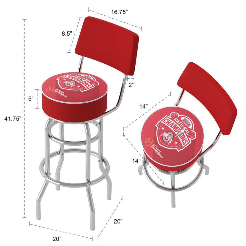 Swivel Upholstered Counter Stool with Metal Frame