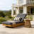 Modern Acacia Wood Outdoor Chaise Lounge With Dark Grey Water-Repellent Cushion & Integrated Headrest, Adjustable & Foldable Design For Patio, Poolside, Garden-1437229403