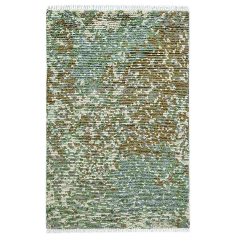 Bovina Wool Abstract Area Rug in Green/Brown/Gray