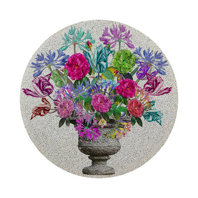 Pistils Large Bouquet Round Beaded Placemat Smooth