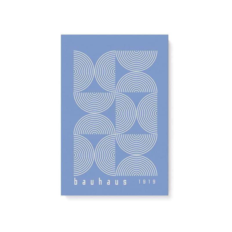 «Blue Bauhaus Composition», affiche sur toile tendue, H 12 po x l 8 po