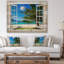 « Window Open to Beach with Palm » - impression d'art mural avec plage, impression sur toile avec plage et palmier-1617894511-1617894509-1687478047