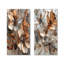 Cuivre métallique et chrome fleurs abstraites I - Collection de 2 toiles abstraites sur toile-558544345-558544346