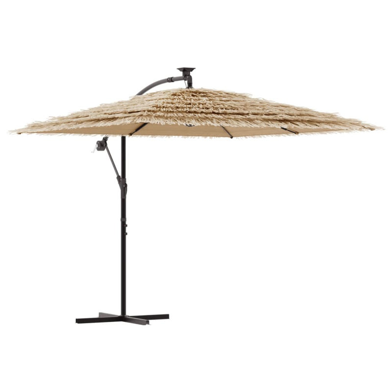 Beach Parasol, Brown, white and pink, 230cm H x 246cm W x 246cm D