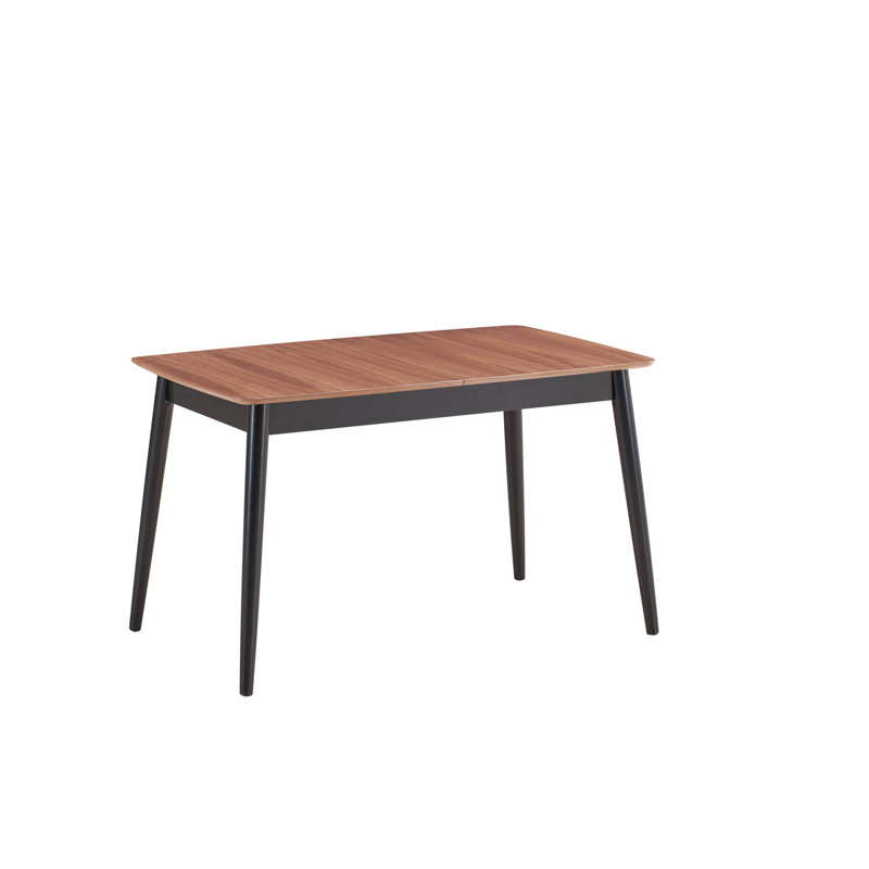 Table de salle à manger Natural & Black - Extension de feuille Bufferfly, matériau synthétique pour une utilisation durable dans le bois
