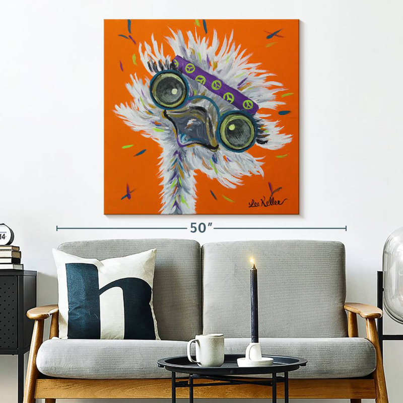 Brampt Ostrich Lennon, 33" H x 33" W