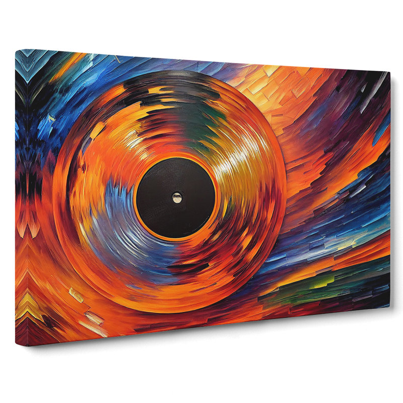Golden Vinyl Record Art Vol.1 - Wrapped Canvas Print, 35cm H x 50cm W x 3cm D
