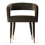 Ensemble de table de salle à manger ovale moderne 79 po avec 6 chaises de salle à manger rembourrées en velours-839030412