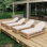 Outdoor  Acacia Wood Patio Adjustable Lounge Chair Set Of 2- Uncushioned For Backyard Pool Garden-Grey Rope  Natural Iron